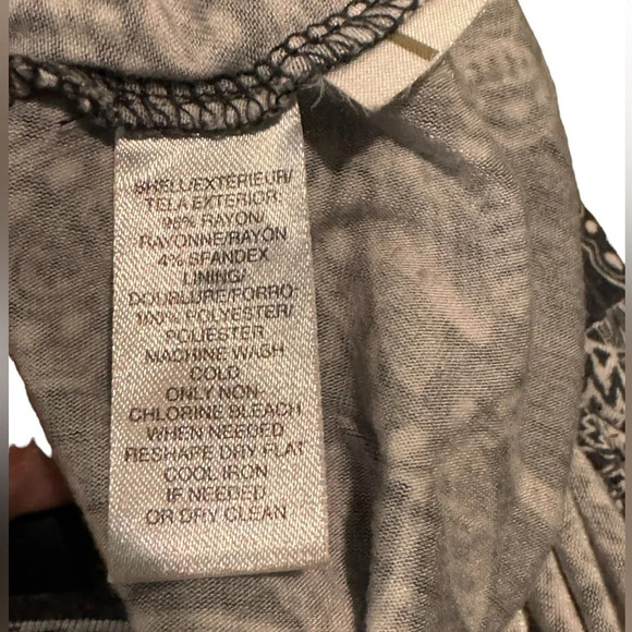 EUC Loft skater dress floral wedding guest black white Large - Picture 5 of 5